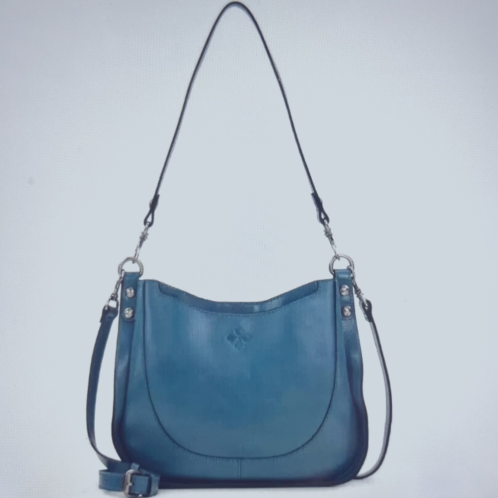 Patricia Nash Mirage Blue Shoulder Crossbody Distressed Vintage Leather Bag NWOT